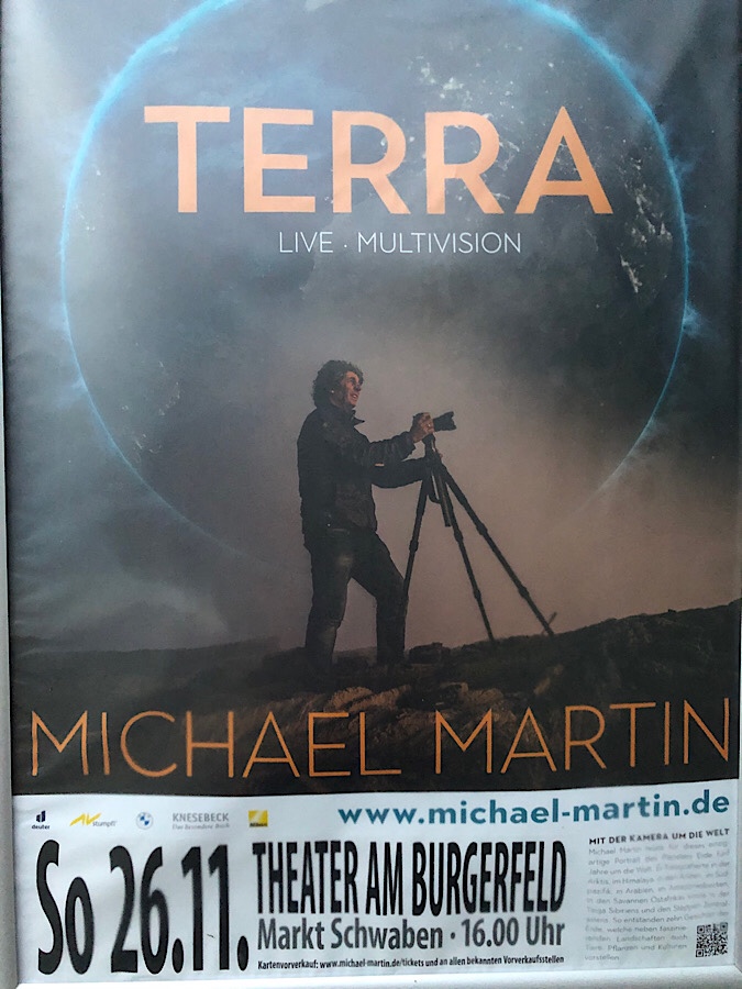 Plakat für den Vortrag "Terra" von Michael Martin